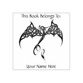 Keltische Tribal Dragon Zwart Wit Rubberstempel (Afrduk)