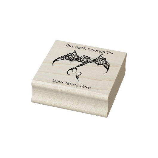 Keltische Tribal Dragon Zwart Wit Rubberstempel (Stempel)