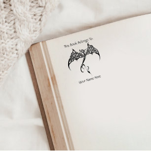 Keltische Tribal Dragon Zwart Wit Rubberstempel