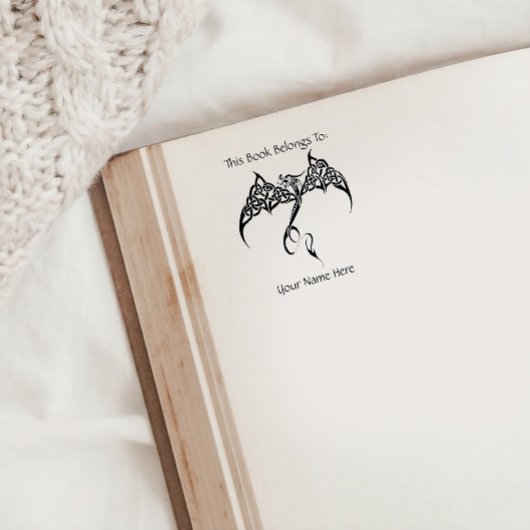 Keltische Tribal Dragon Zwart Wit Rubberstempel