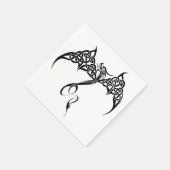 Keltische Tribal Dragon Zwart Wit Servet (Hoek)