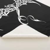 Keltische Tribal Dragon Zwart Wit Sherpa Deken (3/4)