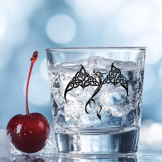 Keltische Tribal Dragon Zwart Wit Shot Glas