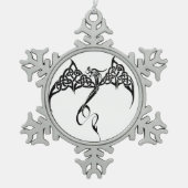 Keltische Tribal Dragon Zwart Wit Tin Sneeuwvlok Ornament (Voorkant)
