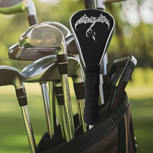 Keltische Tribale Draak Knoopwerk Zwart Wit Fantas Golfheadcover