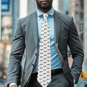 Keltische Tribale Draak Knoopwerk Zwart Wit Fantas Stropdas