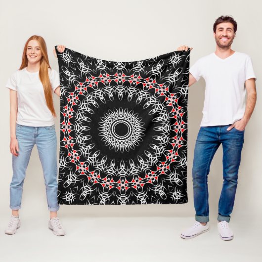 Keltische Tribale Mandala (Rood) Fleece Deken (In situ)