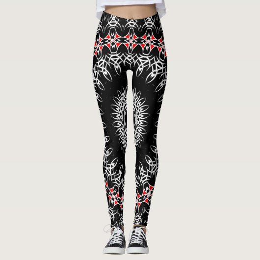 Keltische Tribale Mandala ( Rood ) Leggings (Voorkant)