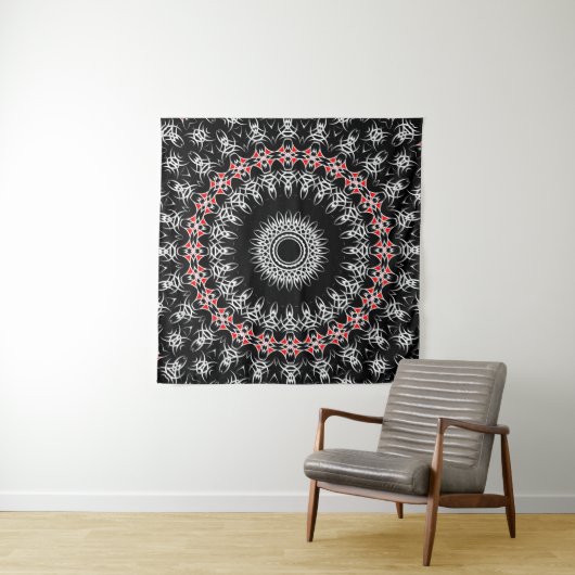 Keltische Tribale Mandala ( Rood ) Wandkleed (In situ)