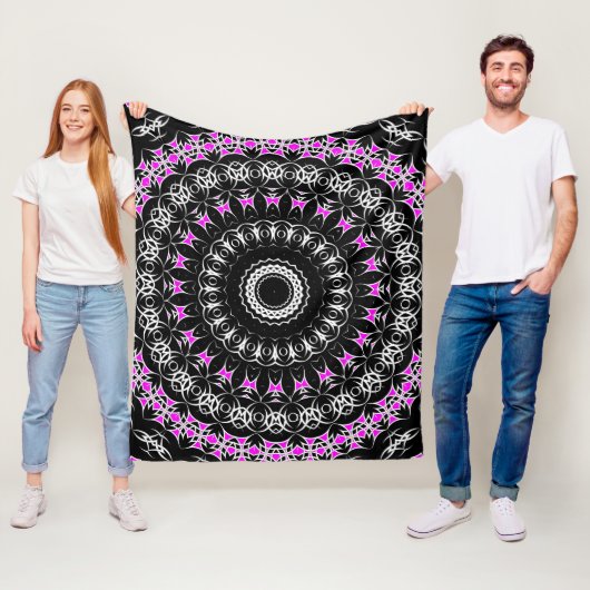 Keltische Tribale Mandala ( Roze ) Fleece Deken (In situ)