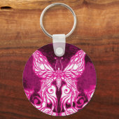 Keltische/tribale roze vlinder Sleutelhanger (Voorkant)