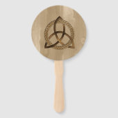 Keltische Triquetra Trinity Knoop Hand Fan Handwaaier (Voorkant)