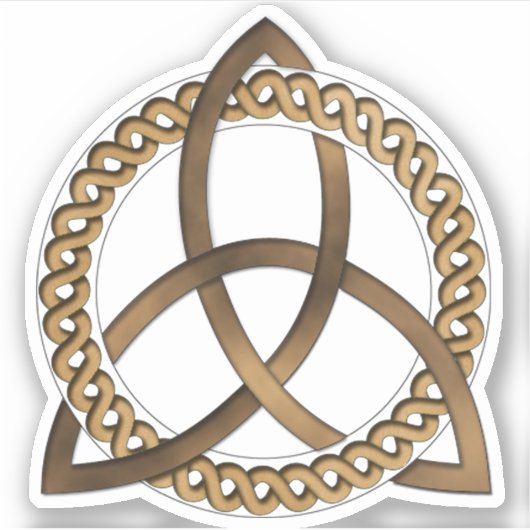 Keltische Triquetra Trinity Knot Custom-Cut Vinyl Sticker (Voorkant)