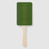 Keltische Trouw Faux Goud |Groen Ceremonieprogramm Handwaaier (Achterkant)