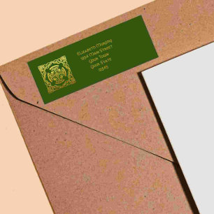 Keltische Trouw Groene Nep Goud Retouradres Etiket