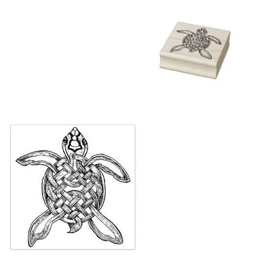 Keltische Turtle Rubber Stamp Rubberstempel (Gestempeld)