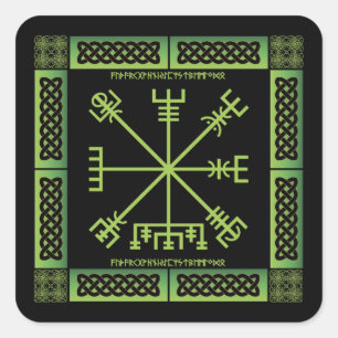 Keltische Vegvisir Stickers (Vierkant)