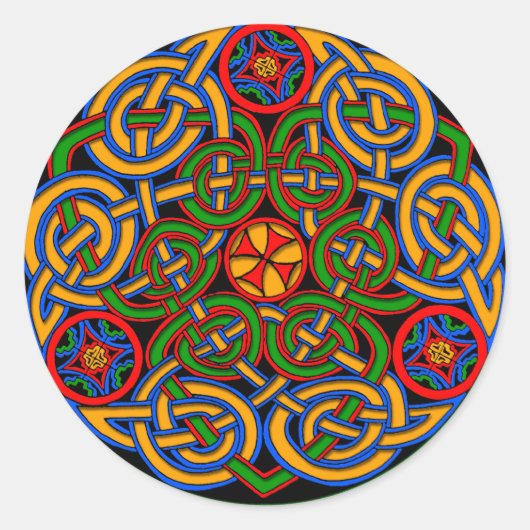 Keltische verlichting - Trinity Circle Ronde Sticker (Voorkant)