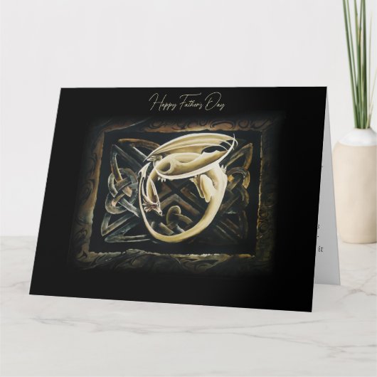 Keltische Vertrouwde Dragon Vaderdag Kaart (Voorkant)