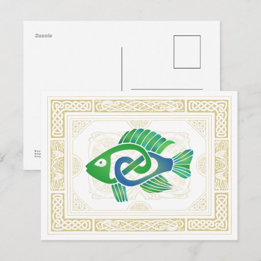 Keltische vis briefkaart (Voorkant / Achterkant)