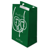 Keltische Vlecht Harten in Groene Cadeautas (Achterkant Gekanteld)