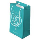 Keltische Vlecht Harten in Turquoise Cadeautas (Achterkant Gekanteld)