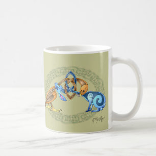 Keltische vogel en konijn met frame koffiemok