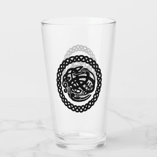 Keltische vogels in cirkelglas glas (Achterkant)