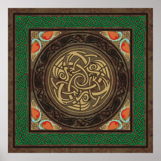 Keltische vogels poster (Voorkant)