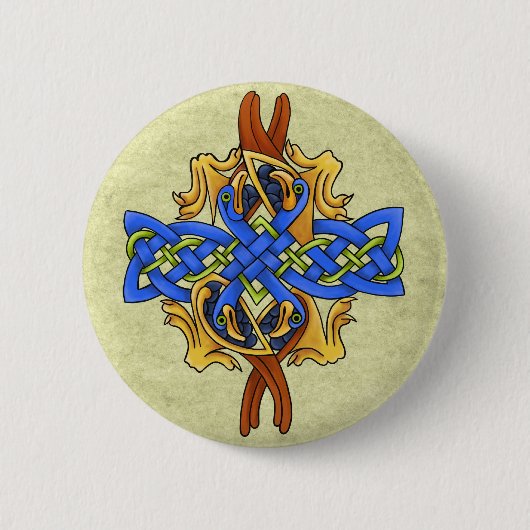 Keltische vogels ronde button 5,7 cm (Voorkant)