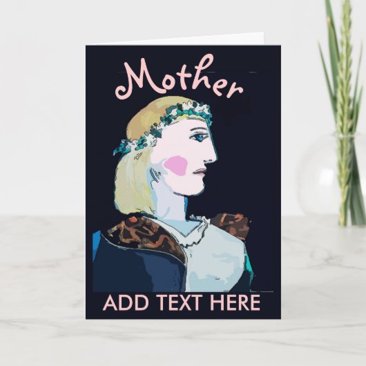 Keltische Vrouw Kaarten, voeg tekst toe, Aankondiging (Voorkant)