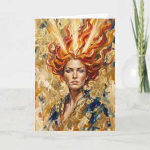 Keltische Vuur Godin Brigid Goudblad Fantasie Kuns Kaart
