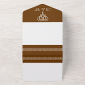 Keltische Weave-harten in chocolade All In One Uitnodiging (Buitenkant)