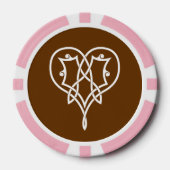 Keltische Weave-harten in chocolade Poker Chips (Voorkant)