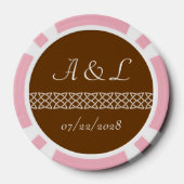 Keltische Weave-harten in chocolade Poker Chips (Achterkant)