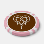 Keltische Weave-harten in chocolade Poker Chips (Enkel)