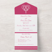 Keltische Weave-harten in frambozen All In One Uitnodiging (Binnen)