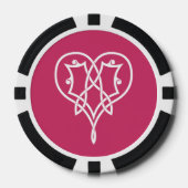 Keltische Weave-harten in frambozen Poker Chips (Voorkant)