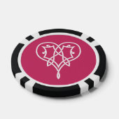 Keltische Weave-harten in frambozen Poker Chips (Enkel)