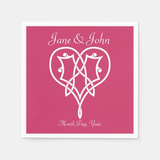 Keltische Weave-harten in frambozen servetten (Voorkant)