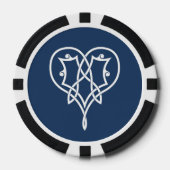 Keltische Weave Hearts bij de marine Poker Chips (Voorkant)
