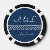 Keltische Weave Hearts bij de marine Poker Chips (Achterkant)