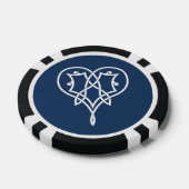 Keltische Weave Hearts bij de marine Poker Chips (Enkel)