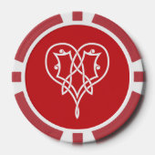Keltische Weave Hearts in Cherry Poker Chips (Voorkant)