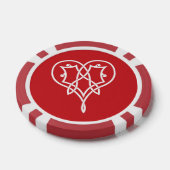 Keltische Weave Hearts in Cherry Poker Chips (Enkel)