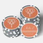 Keltische Weave Hearts in koraal Poker Chips (Opstapeling)