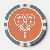 Keltische Weave Hearts in koraal Poker Chips (Voorkant)