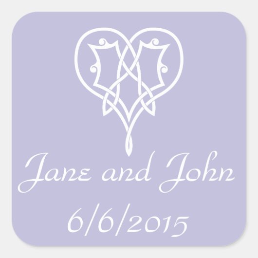 Keltische Weave Hearts in Lavender Sticker (Voorkant)