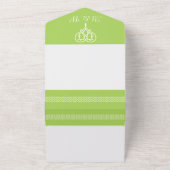 Keltische Weave Hearts in Peridot All In One Uitnodiging (Buitenkant)