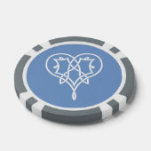 Keltische Weave Hearts in Periwinkle Poker Chips (Enkel)